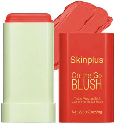 skinplus On-the-Glow Blush - Hydrating Tinted Moisture Blush Stick For Cheeks & Lips