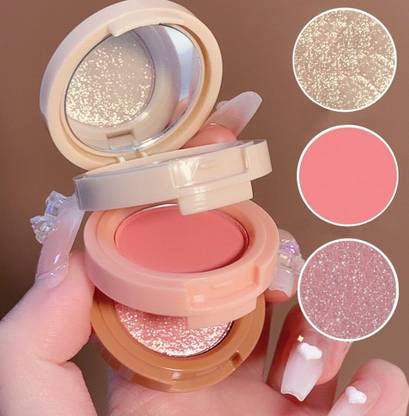 GABBU 3 in 1 face blusher + highlihger with mini compact palette 10 g