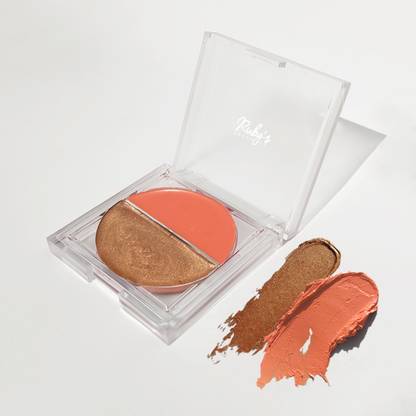Ruby's Organics Cream Blush & Highlighter Palette,Long Stay, Tan & Bronze