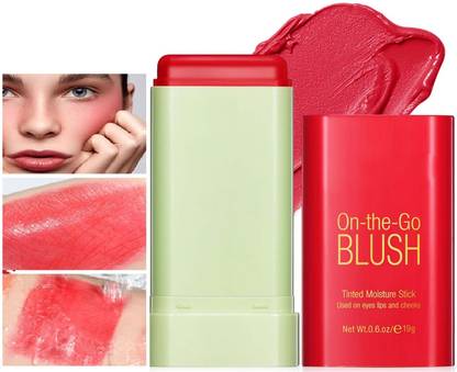 MYEONG On-the-Glow Red Color Blush For Cheeks, Makeup Lip and Cheek Tint
