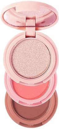 BEAUTYATH blusher & highlighter 3 in 1 mini compact palette (