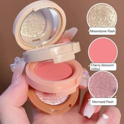 DARVING 3-in-1 Highlighter & Blush Glow Pinkish Highlighter Makeup Palette