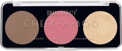 SWISS BEAUTY Cheek-A-Boo Contour + Blusher + Highlighter