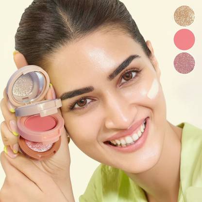 BIGBALIST 3 in 1 Cutest Blush & Highlighter Kit Blush Eyeshadow Face Makeup Kit