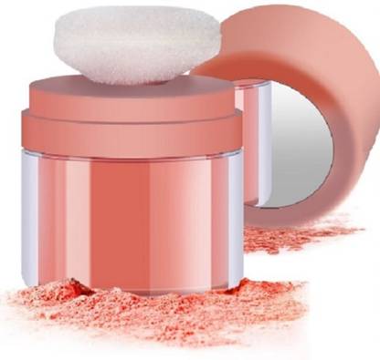 Jiwoo powder blusher with puff waterproof matte finihs peach