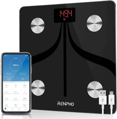 RENPHO Body Fat Smart BMI Scale Body Composition Analyzer with Mobile App & Bluetooth BMI Weighing Scale