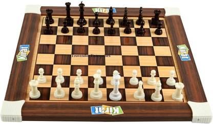 Kirat 2 in 1 Wooden Chess and Ludo Game Set for Indoor and Outdoor use ( 100% Made in India Product ) (Multi Colour) Educational Board Games