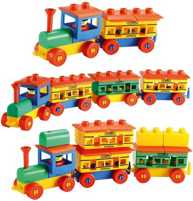 TOYFUN Train Toys Plastic Building Blocks Set for Kids Educational Board Games