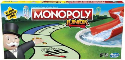 HASBRO GAMING Monopoly Junior Board Game For Kids Ages 5 and Up, Great Introduction to the Monopoly Game Educational Board Games