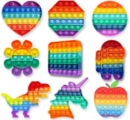 Healthify Push popit Bubble Fidget Toy Assorted 3 pcs