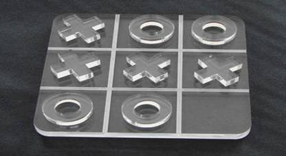Parikshit Sublimation Acrylic 3D Transparent Tic Tac Toe game Set zero kata game size 8 * 8Inch Board Game Accessories