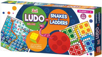 Alyna 2 in 1 Ludo & Snakes Ladder Game 18" Dlx Board for kids Board Game Accessories