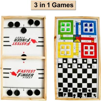 Tvm party & family fun games for kids, wooden board games PO1, 3 in 1 board game Party & Fun Board Game
