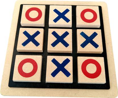 GYANOTOY Wooden Tic Tac Toe Strategy & War Board Game