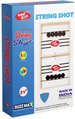 BUZZ MAX String Shot Board Game - Board Game for Adult & Kids with 10 Pucks Party & Fun Board Game