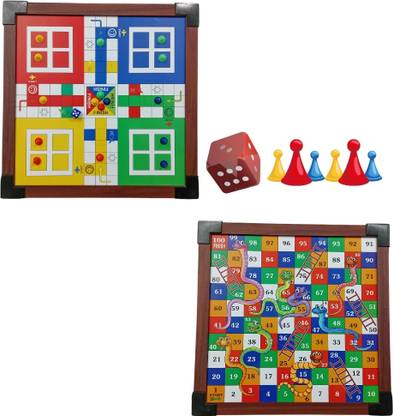 फास्ट रश Ludo Board Game Snake & Ladders Board Game (2 in 1 Game Combo) बोर्ड गेम