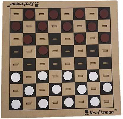 TERN Wooden Chess & Checkers Board Game Combo / One Board 2 Games Party & Fun Board Game