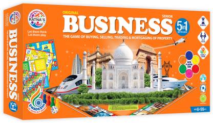Ratnas Water proof Business 5 in 1 Senior with coins (orange) (1232) Enhance your skill Money & Assets Board Game