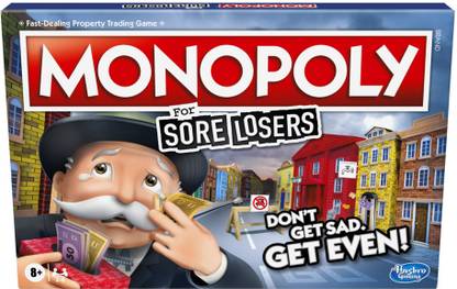 Monopoly For Sore Losers Board Game for Ages 8 and Up, The Game Where it Pays To Lose Money & Assets Board Game