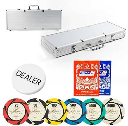 Casinokart Bellagio Casino Poker Chips Comes with The Set of 300 Pieces, Clay, 40 MM, 14gms Party & Fun Board Game