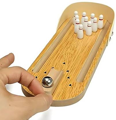 radiyan Wooden Mini Desktop Parent-Child for Kids Fun Bowling Game Toy Party & Fun Games Educational Board Games