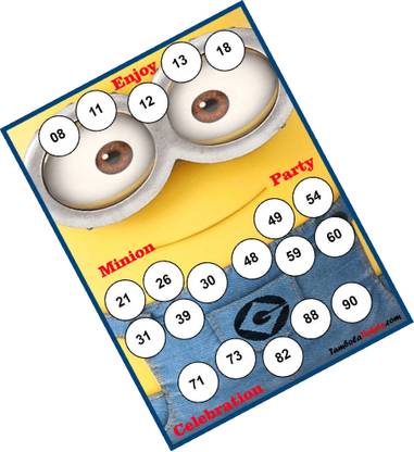 Tambola Tickets Minions Tambola Housie Bingo Tickets ( 24Cards,Printed on Hardsheet) Board Game Accessories