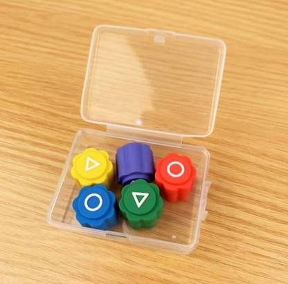 Helistr Squid Game Gonggi Korean Jacks Game Set with 5 Colorful Dice, for Family Game Strategy & War Board Game