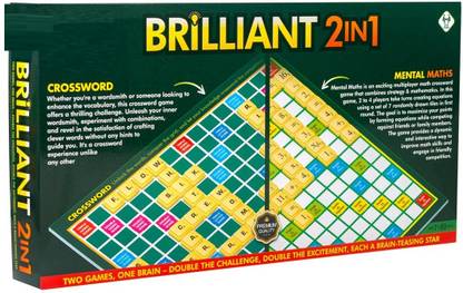 zokato Brilliant 2 in 1 Crossword & Mental Maths Classic Board Games Board Game Accessories