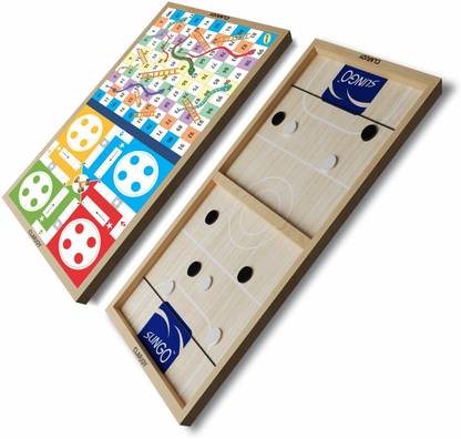 Clapjoy 2 in 1 Sling Puck , Fastest Finger First(Slingo with game ludo,Snake & Ladder) Party & Fun Board Game