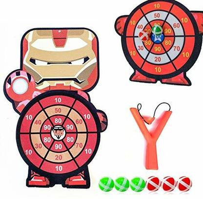 Super Toy Sticky Target Ball Set for Super Heros Toy For Kids ( Red ) Dart Board Board Game 9 cm Dart Board