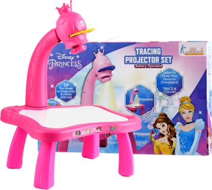 Kriiddaank Disney Princess Drawing Kids Projector Set Painting Desk Board Game for Kids Educational Board Games