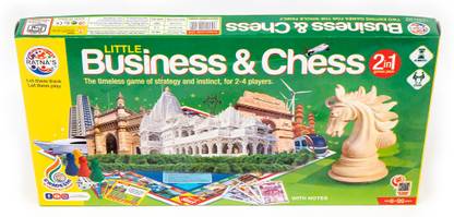 RATNA'S Little Business & Chess 2in1 (1276 Green ) Strategy & War Board Game
