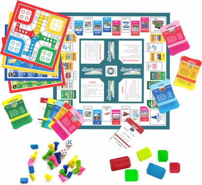 Aditi Toys Business Game With Plastic Money & Coin,5 Board Games in 1 For Kids,BIS Approved Money & Assets Board Game
