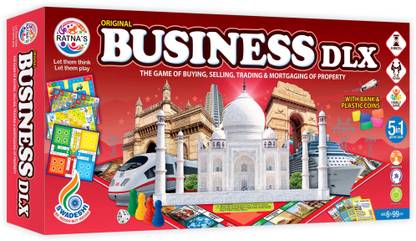 Ratnas Business Deluxe 5 in 1 with Coin (1265) Money & Assets Board Game