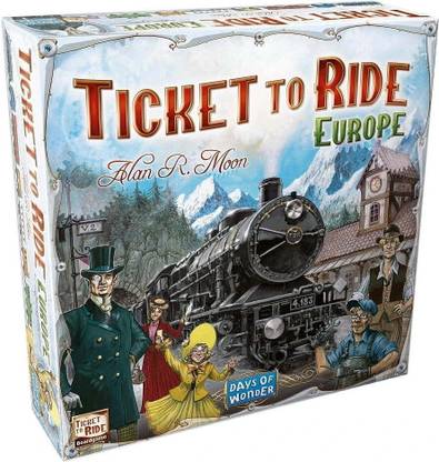 Time 2 toys Ticket to Ride Board Game, Train Board Game for Family, 2 to 5 Players 3+ Age Party & Fun Board Game