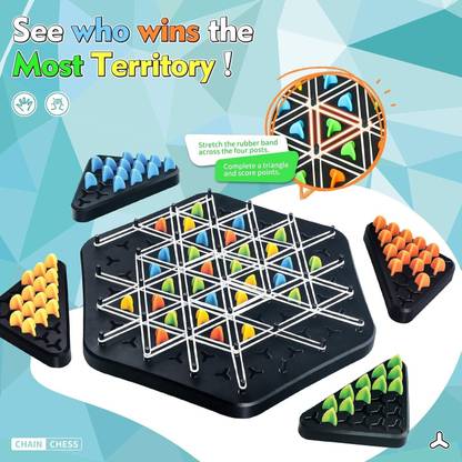 Helistr Chain Triangle Chess Game|Triggle Elastic Band Game|Family Games for Kids&Adults Party & Fun Board Game