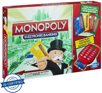 HASBRO GAMING Monopoly Electronic Banking 2-4 Players Board Game Accessories