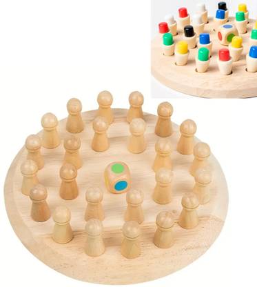 KIDS KINDLY Wooden Memory Chess Match Stick Game Brain Teaser Learning Puzzle Educational Board Games