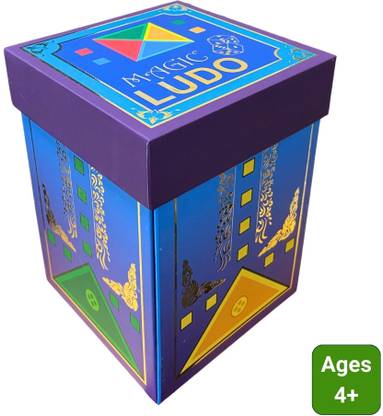 Tortue Games Magic Ludo Explosion Box(2-4 Players)|Colorful 16 * 6 Gameboard,16 Tokens,1 Dice Party & Fun Board Game