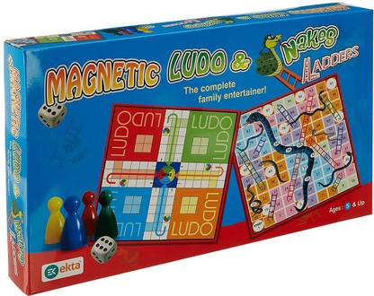 Veer Enterprises Ekta Magnetic Ludo Snakes and Ladders Board Game for Kids Party & Fun Board Game