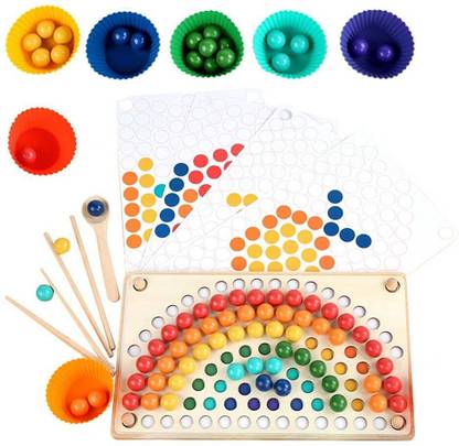 Monty Maestro Rainbow Clip Bead - Fine Motor Skill Learning Toy Educational Board Games