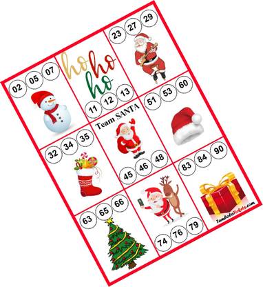Tambola Tickets Jolly Santa's House Ho ho ho Theme Tambola Housie Bingo Tickets(24 unique cards) Board Game Accessories