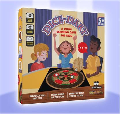WinMagic Games Rolling Dice Dart Board Game|Number Counting,Learning Toy for Boys & Girls 4+ Party & Fun Board Game