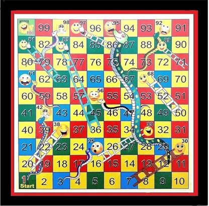 A S Wooden Ludo + Snake & Ladders 2 in 1 Combo With One Set Of Plastic coin & Dice board Game Party & Fun Game Board Game Accessories