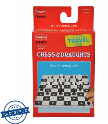 FUNSKOOL Travel Chess and Draught Strategy & War Board Game