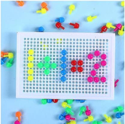 HALO NATION Mosaic Puzzle Pin Pad with 250 Nails Pegboard Toy DIY Puzzle Peg Board Dart Board Game