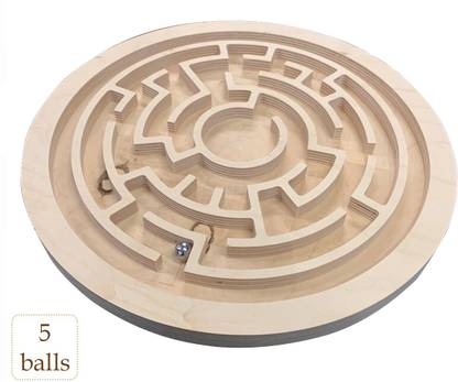 Tumtafa India Wooden Puzzle Ball-in-a-Maze Games Puzzle Pedagogical Board Brain Teaser Party & Fun Board Game