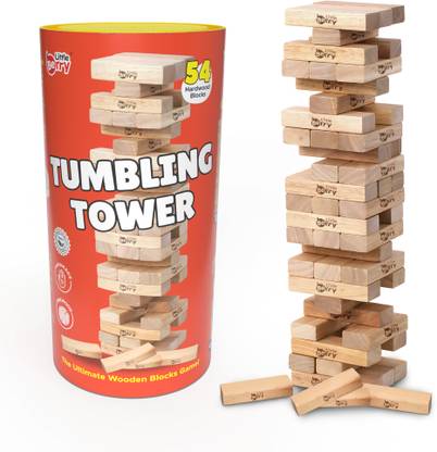 Little Berry Jenga Blocks Tumbling Tower Game for Kids & Adults - Wooden Blocks Game Toy Educational Board Games