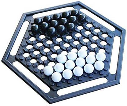 NH WORLD Aba-Lone Mini Black and White Marbles Board Game for Full Family Educational Board Games