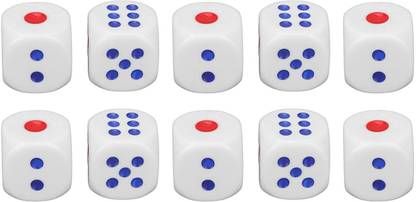 DIGSMORDEN 6 Sided Standard Game Ludo Dice 10pcs for Indoor for Board Games (White) Party & Fun Board Game